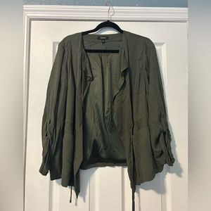 Army green blazer jacket.